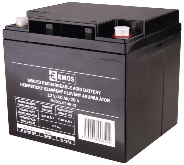 Szünetmentes táp akkumulátor EMOS Karbantartásmentes ólomakkumulátor 12 V/40 Ah M6