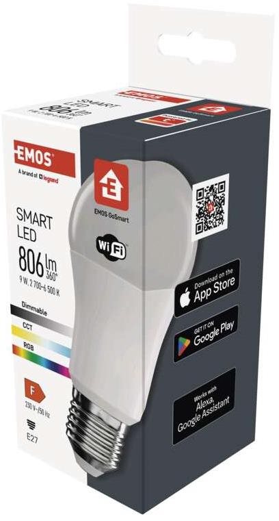 EMOS Chytrá LED žárovka GoSmart A60 E27 9 W (60 W) 806 lm RGB stmívatelná Wi-Fi