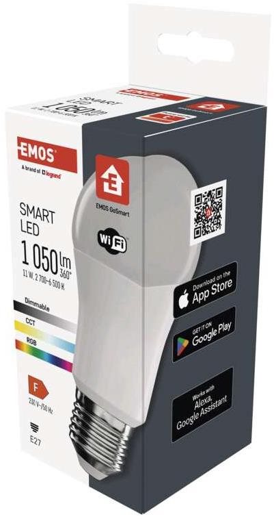 EMOS Chytrá LED žárovka GoSmart A60 E27 11 W (75 W) 1 050 lm RGB stmívatelná Wi-Fi