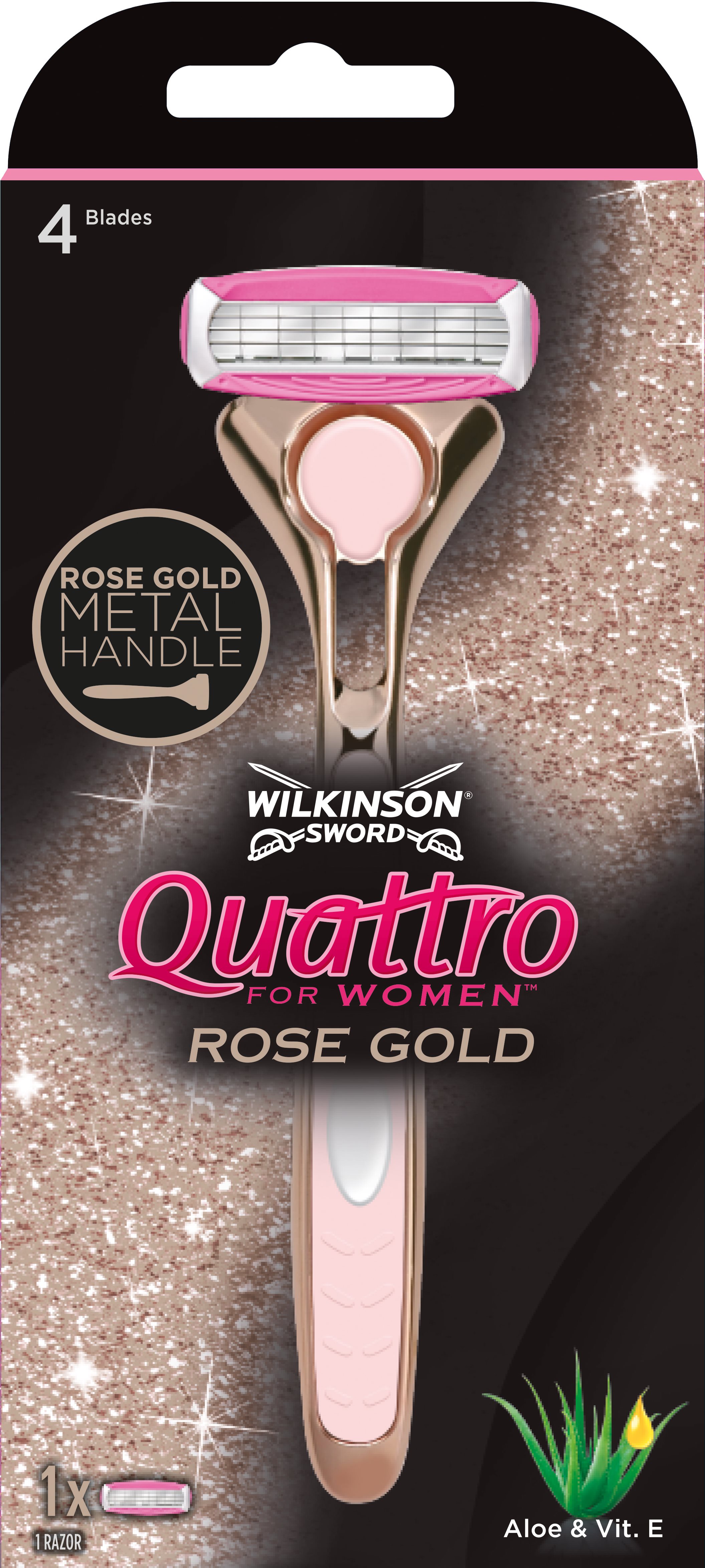 Női borotva WILKINSON Quattro for Women Rose Gold + 1 db fej