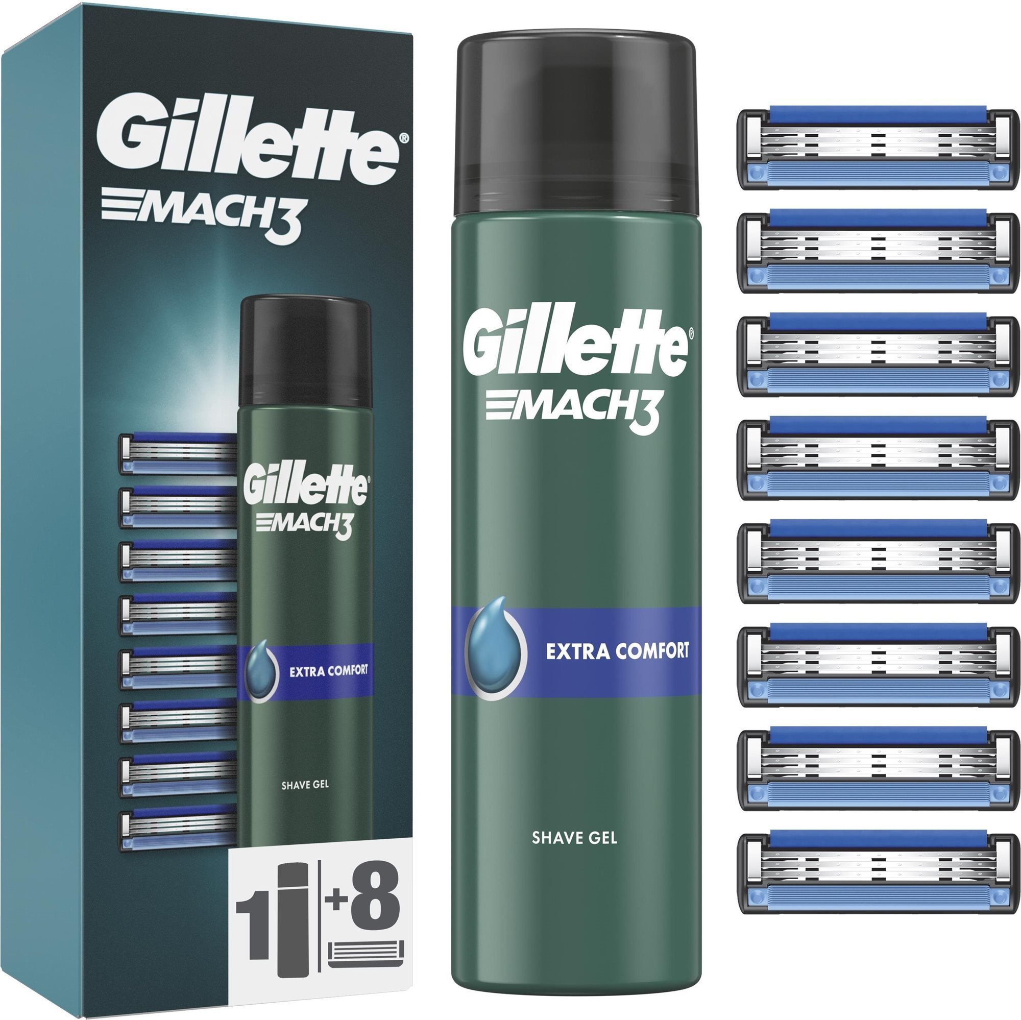 GILLETTE Mach3 8 db + 200 ml-es borotvagél
