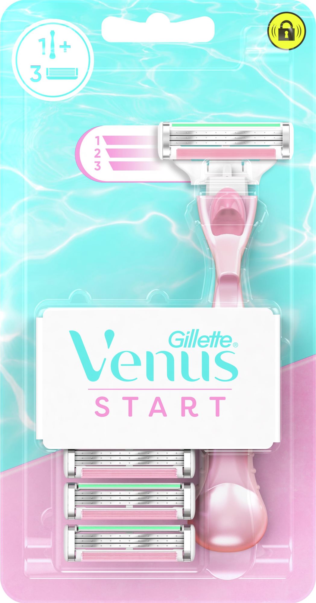 Női borotva GILLETTE Venus Start + 3 db pótfej