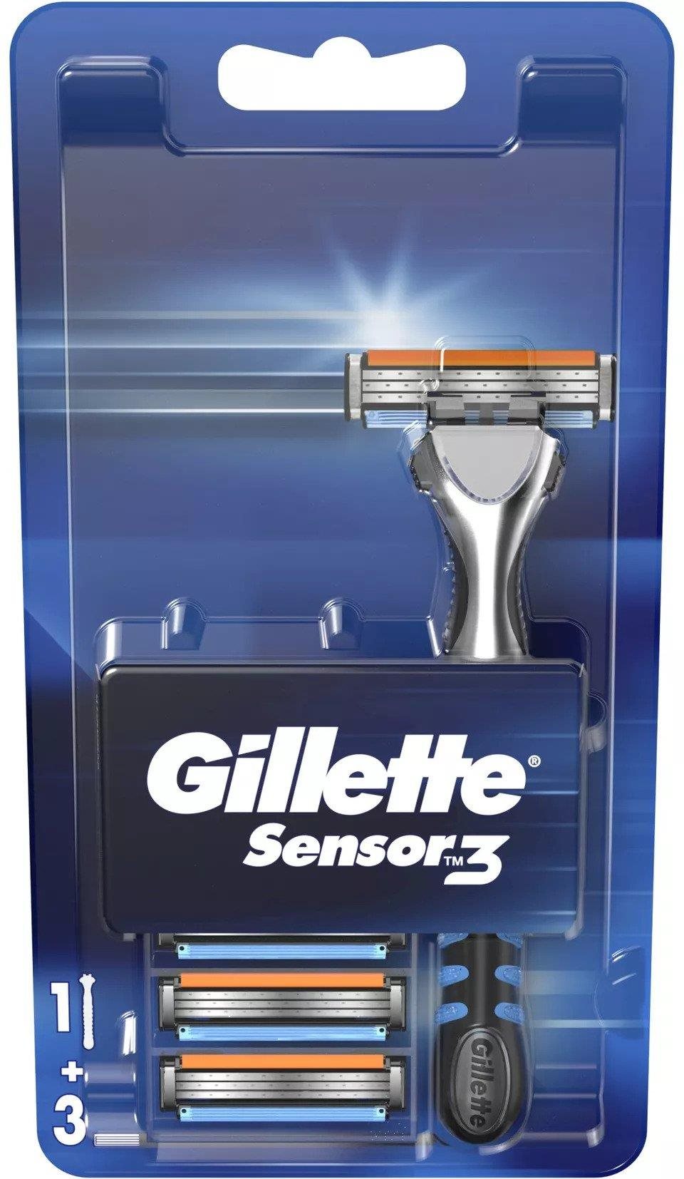 GILLETTE Sensor3 1 Borotva + 3 borotvafej