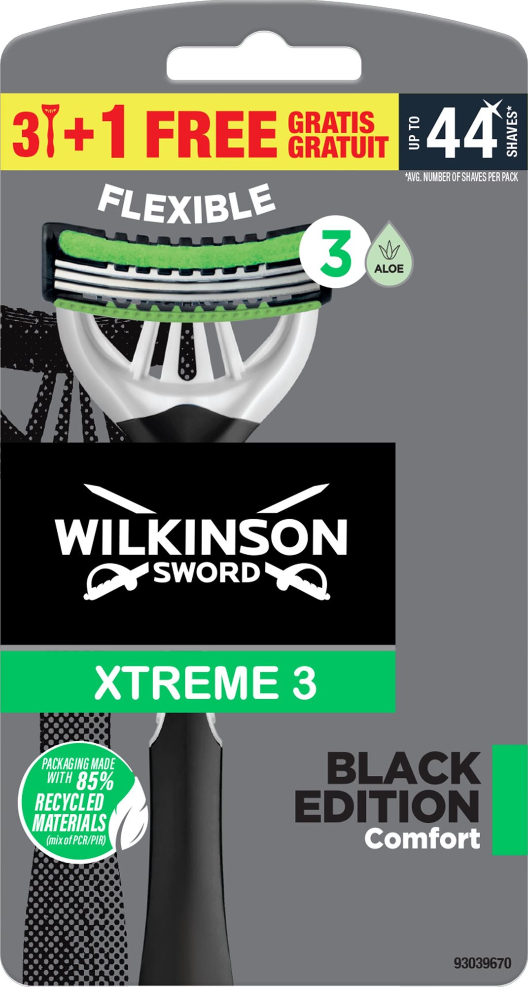 Eldobható borotva WILKINSON Xtreme3 Black Edition Comfort 3+1 db