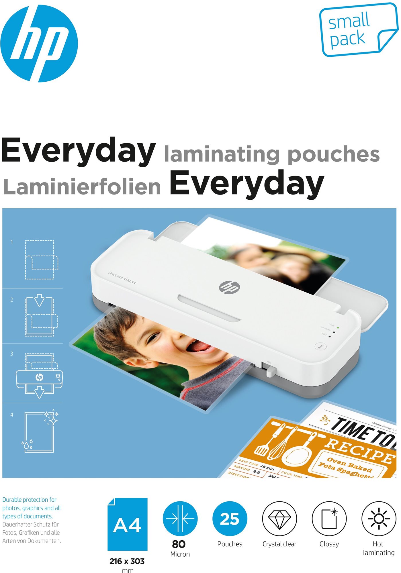 HP Everyday A4 80 Micron Small Pack, 25 db