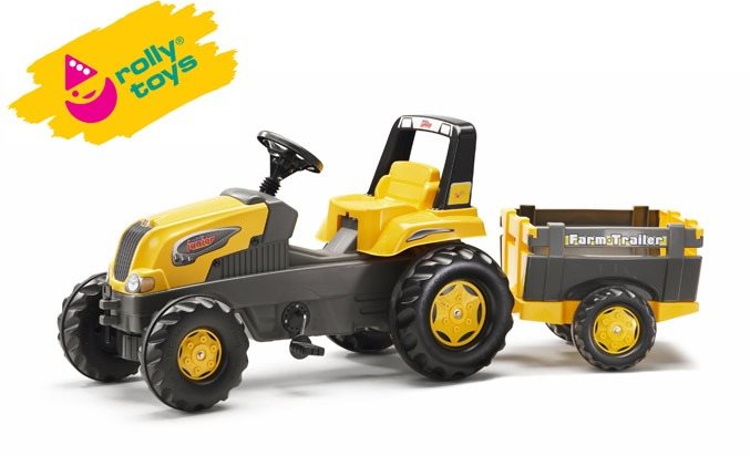 Pedálos traktor Rolly Junior pedálos traktor Farm Trailer - sárga