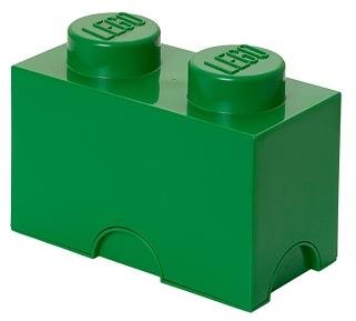 LEGO tároló doboz 125 x 250 x 180 mm - zöld tmavě-