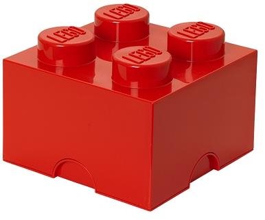 LEGO tároló doboz 250 x 250 x 180 mm - piros