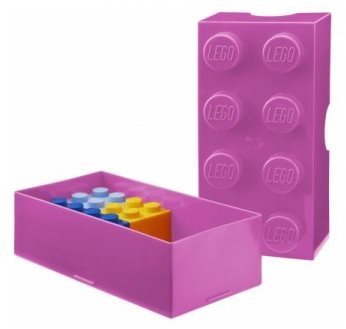 LEGO Box uzsonnás doboz 100 x 200 x 75 mm - rózsaszín