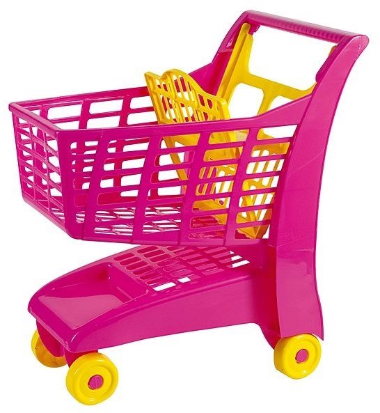Androni Bevásárlókocsi ülőkével, rózsaszín