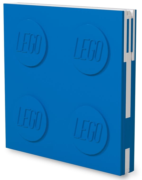 Kék négyszögletes jegyzetfüzet zselés tollal, 15,9 x 15,9 cm - LEGO®