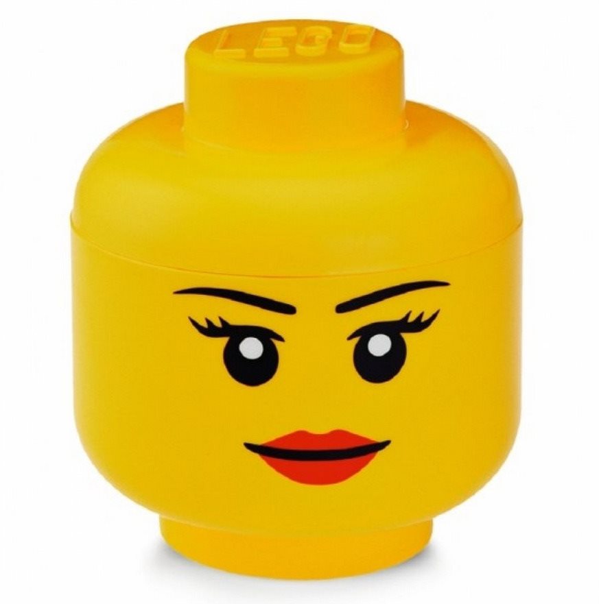 Tároló doboz LEGO tárolófej (S méret) - lány