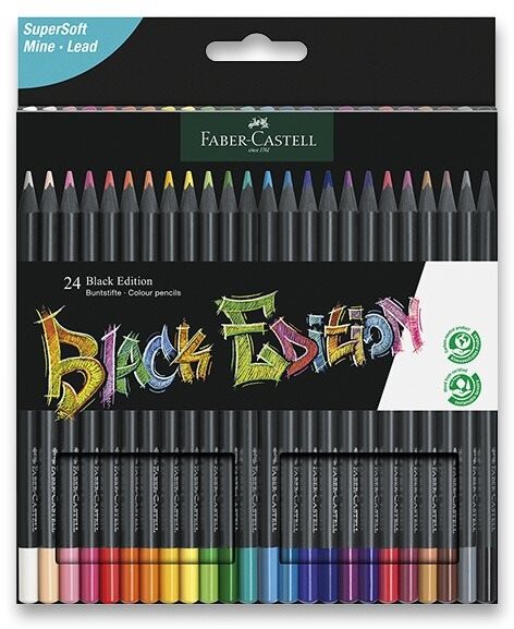 Pastelky Faber-Castell Black Edition, 24 szín