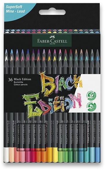 Pastelky Faber-Castell Black Edition, 36 szín