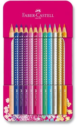 Faber-Castell Sparkle színesceruzák, 12 szín design pléhdobozban