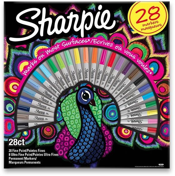 Marker Sharpie Peacock tartós markerek, 28 szín