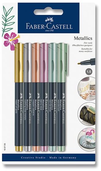 Faber-Castell Metallics markerek, 6 fémes szín