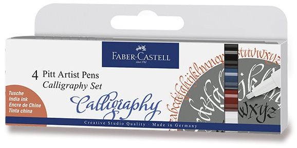 Marker Faber-Castell Pitt Artist Pen Caligraphy, 4 szín