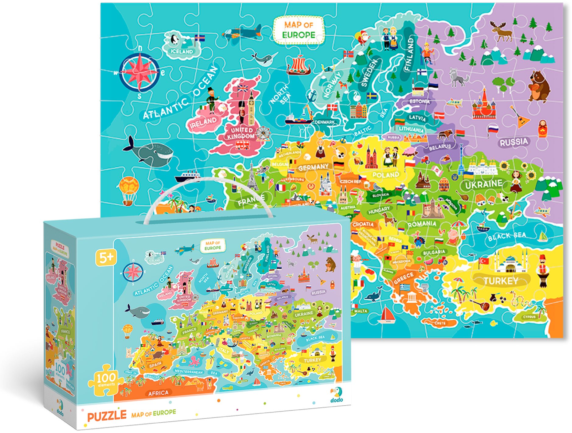 Puzzle Európa térkép -100 darab
