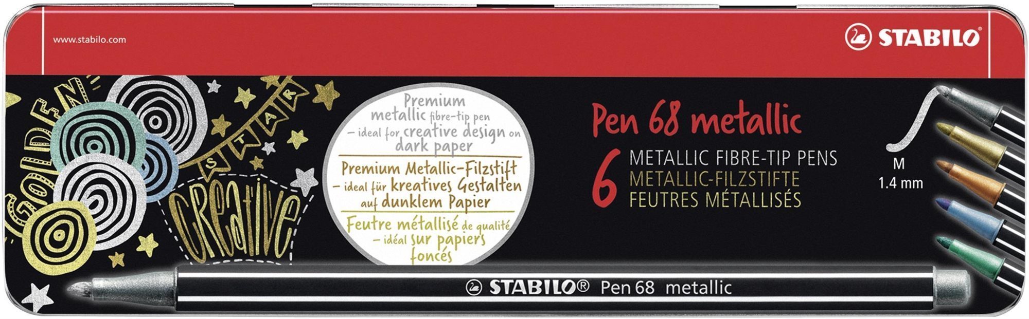 STABILO Pen 68 metallic 6 db fém tok