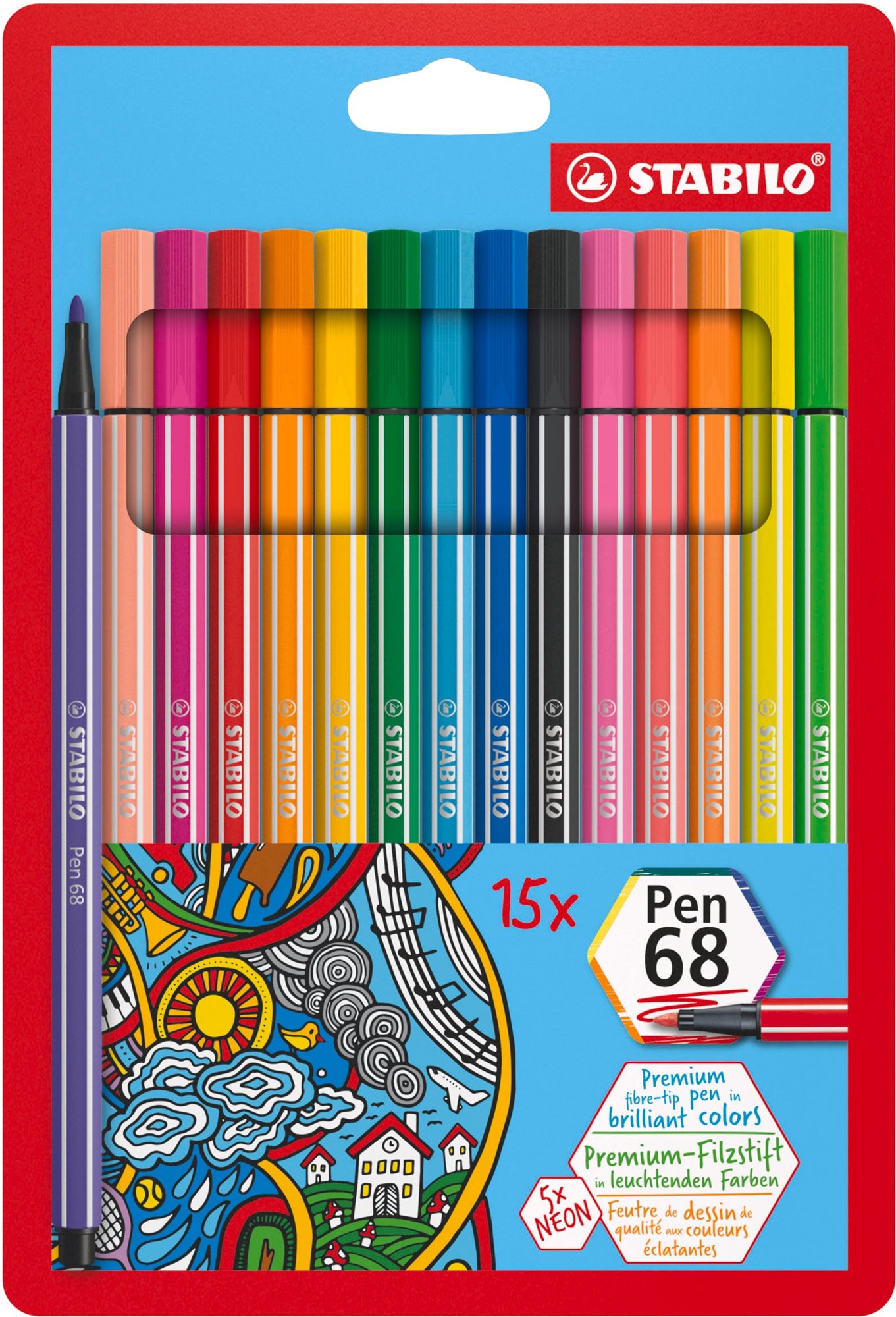 STABILO Pen 68 10+5 neon tok