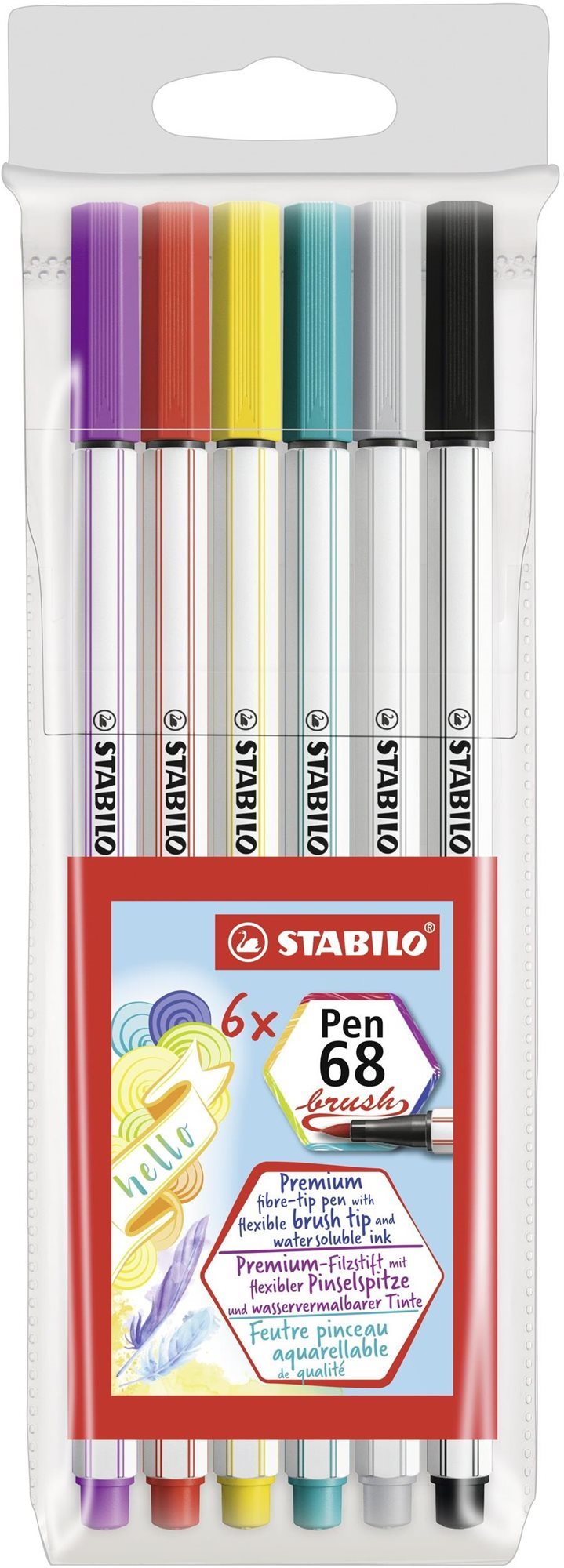 STABILO Pen 68 brush 6 db tok