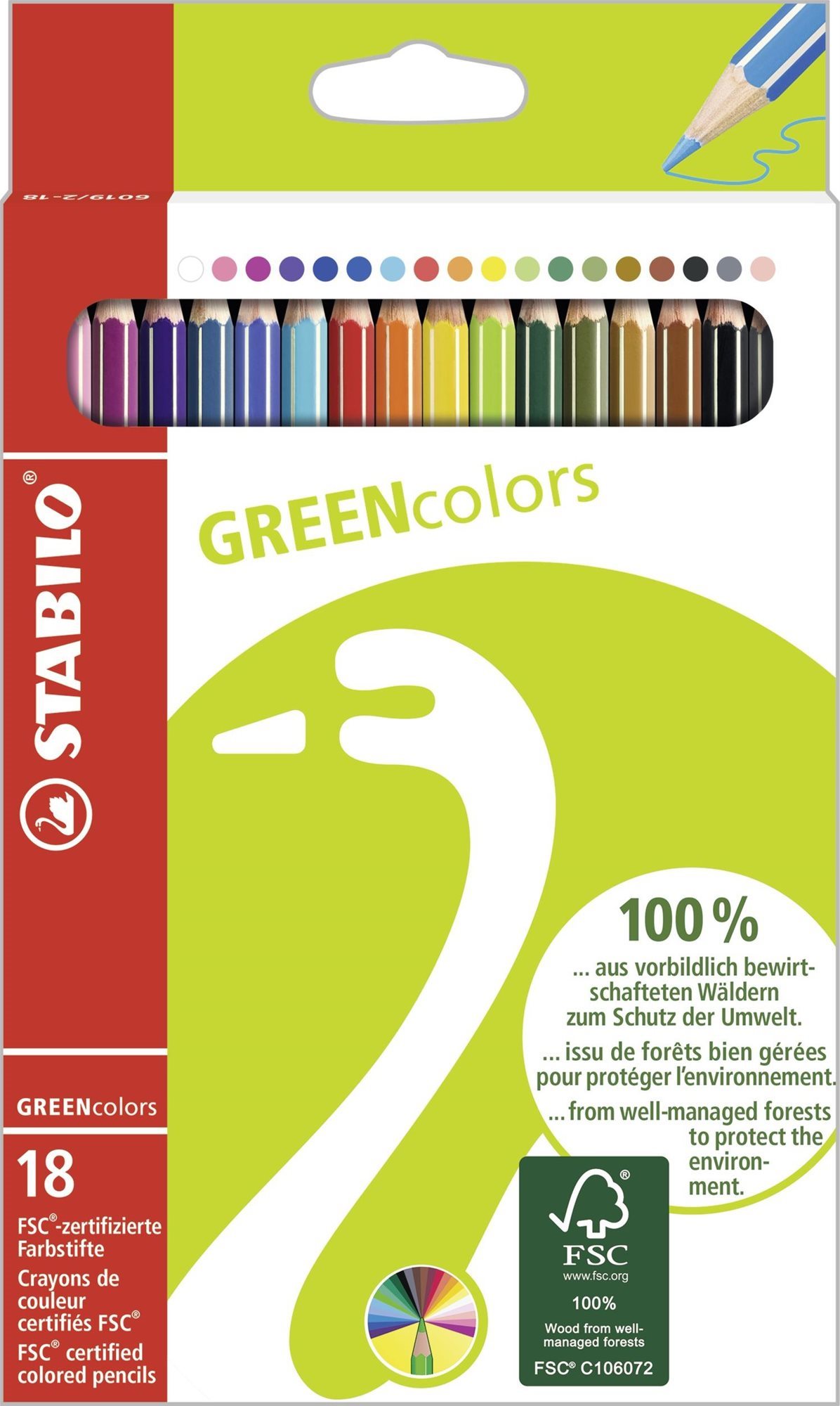 STABILO GREENcolors 18 db tok