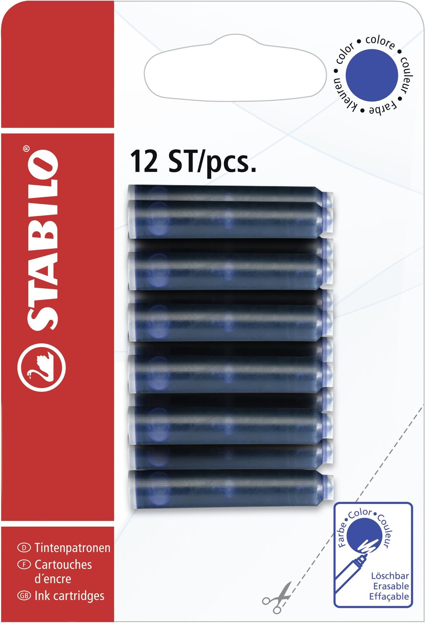 STABILO tintasugaras, kék - 12 darabos kiszerelésben