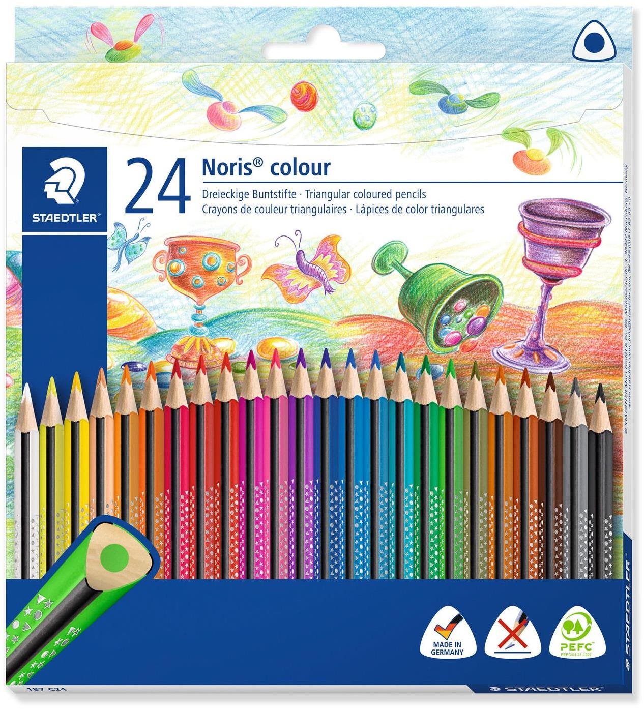 Színes ceruza STAEDTLER "Noris Colour" Színes ceruzák, 24 szín, háromszög alakú