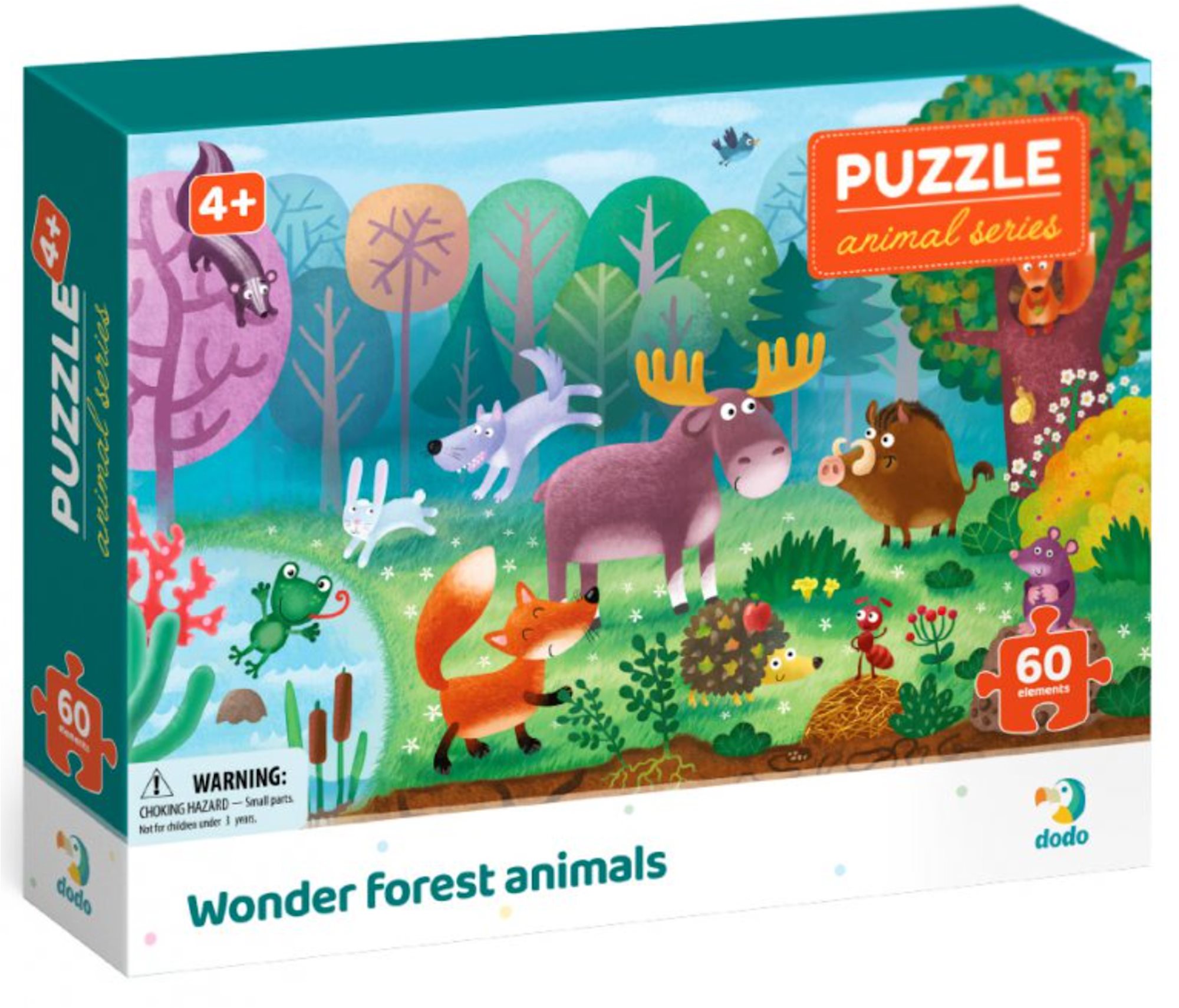Puzzle Puzzle biomy Csodálatos erdei állatok 60 darab
