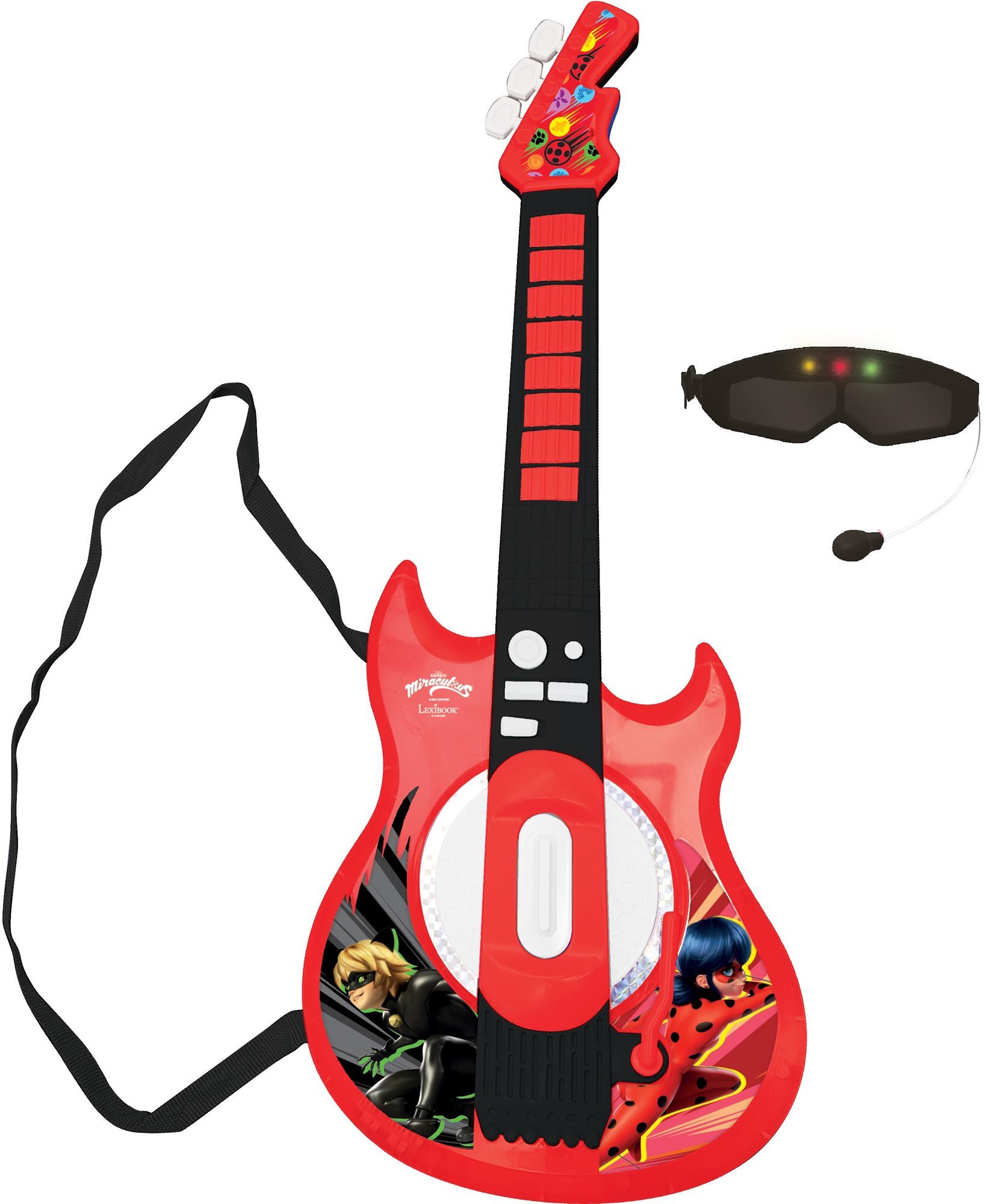 Lexibook Miraculous Elektronikus világító gitár szemüveg alakú mikrofonnal