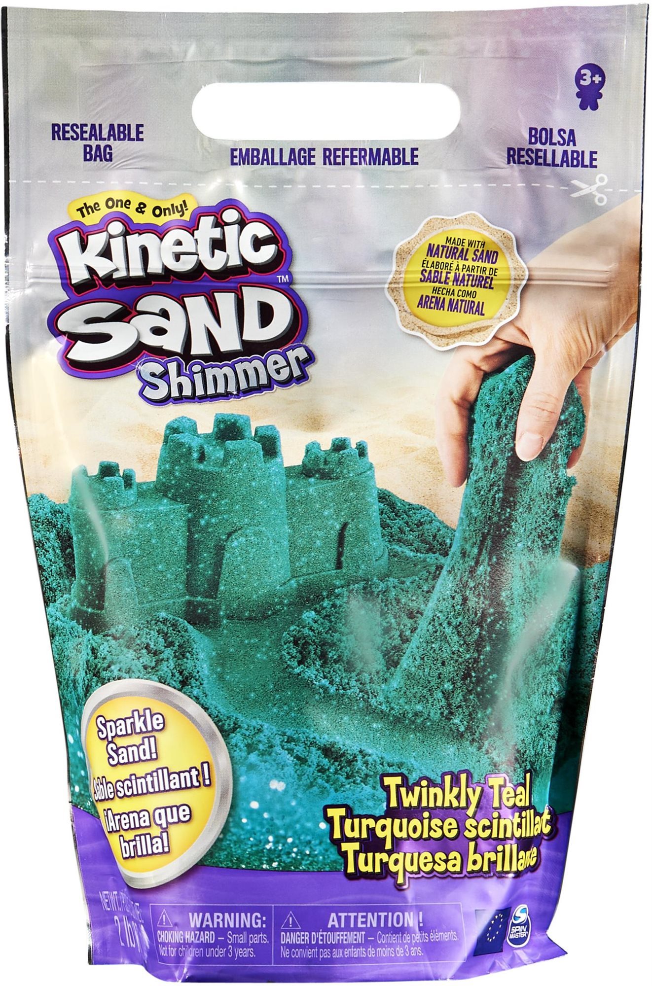Kinetic Sand Csomag - Csillámló kékeszöld homok 0,9 kg