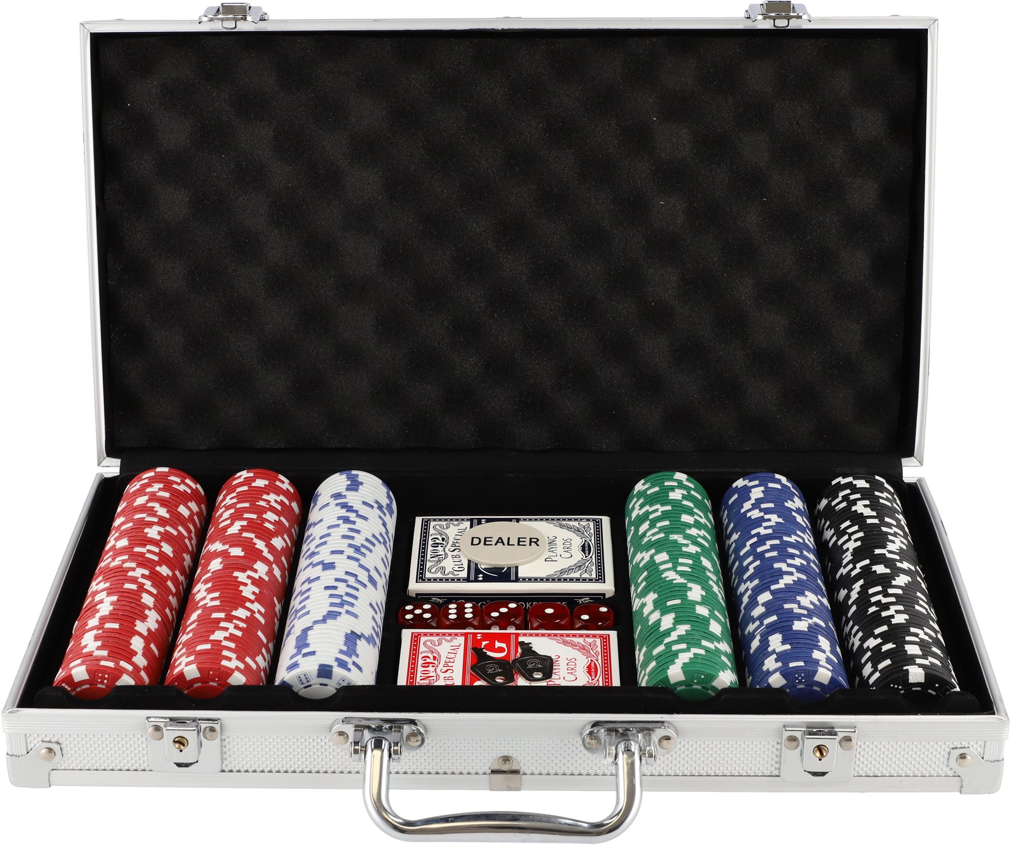Teddies Póker készlet 300 db + kártyák + kockák alumínium tokban