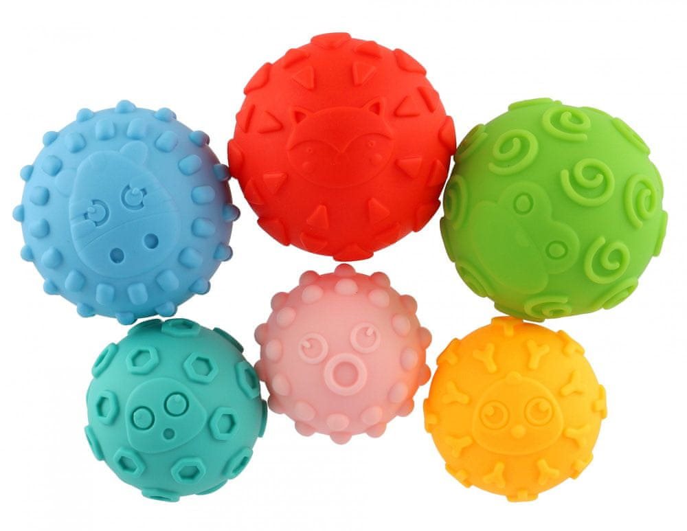 Teddies labda készlet 6db texturált gumival 6-8cm
