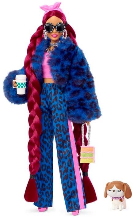 Barbie Extra - Kék melegítő leopárd mintával