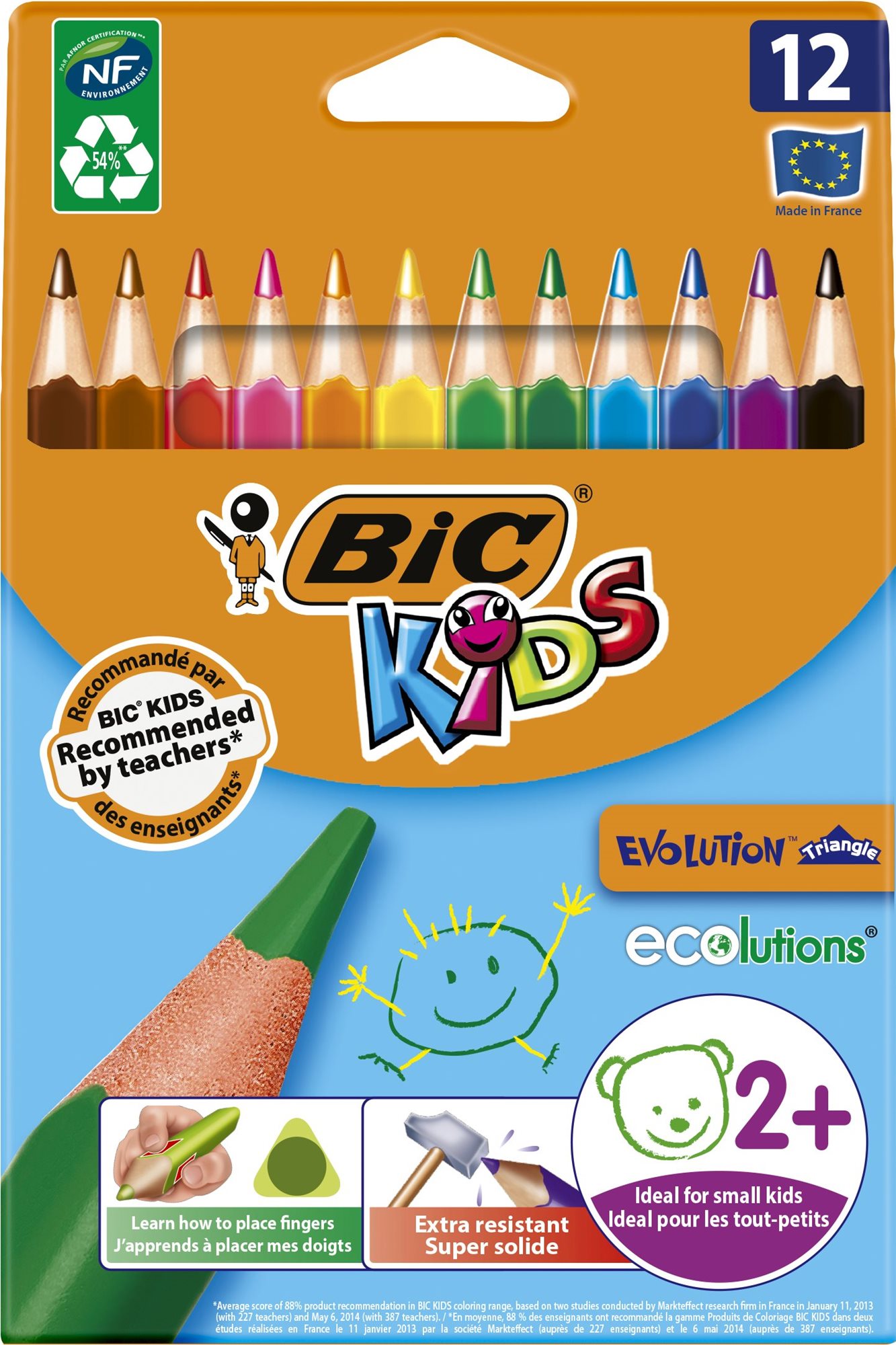 BIC Evolution háromszögletű színes ceruza 12 szín