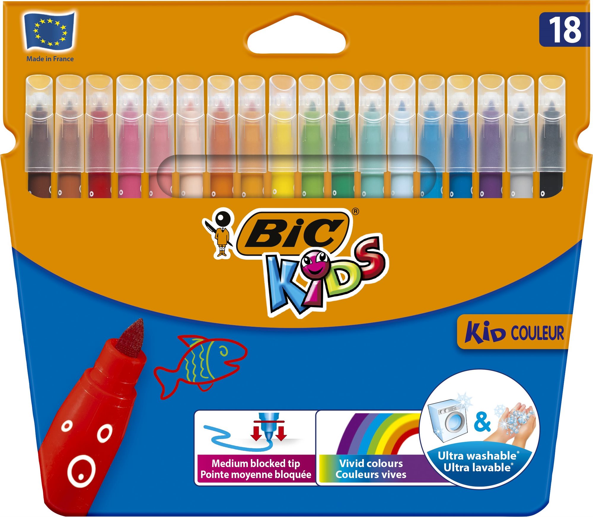 Filctoll BIC Kids vékony 18 szín