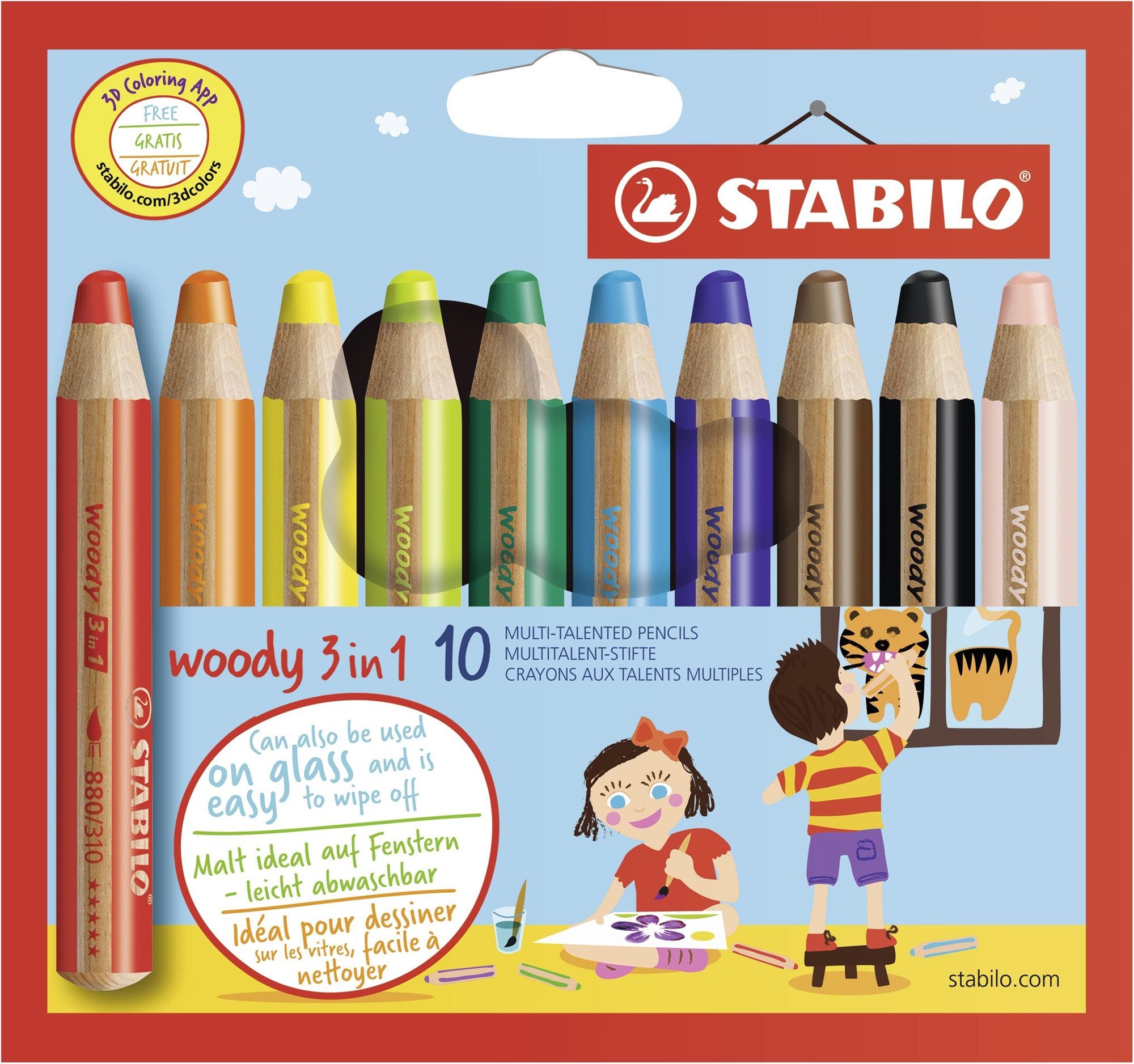 Színes ceruza Stabilo Woody 10 szín