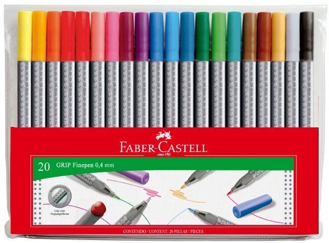 Faber-Castell Fiber-Grip 0,4 mm, 20 szín