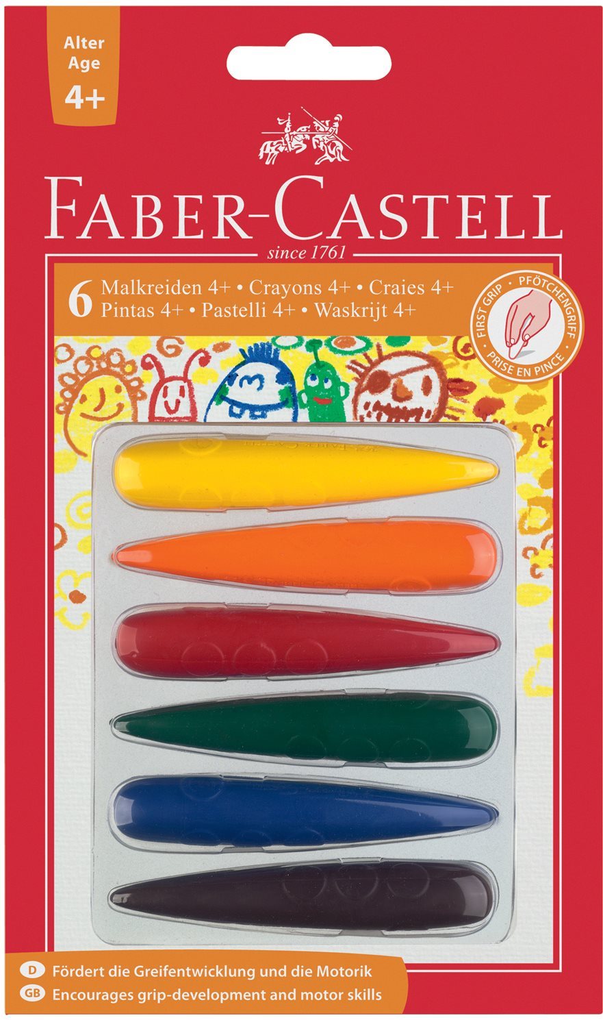 Faber-Castell marokba fogható műanyag ceruzák tenyérbe, 6 szín