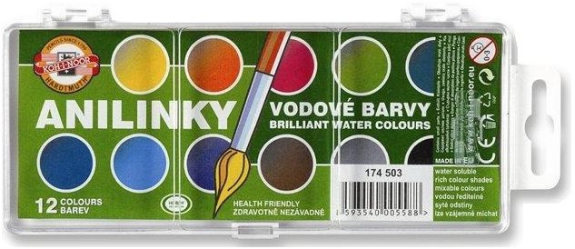 Koh-i-Noor anilintartalmú vízfesték 12 szín