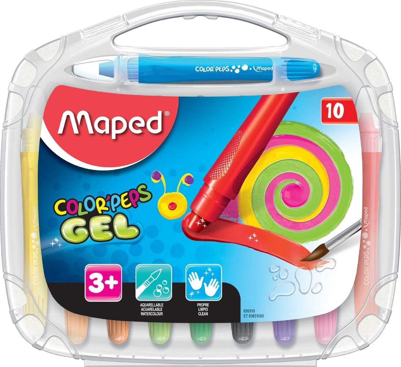 Színes ceruza Maped Color Peps Gel, 10 különböző színben