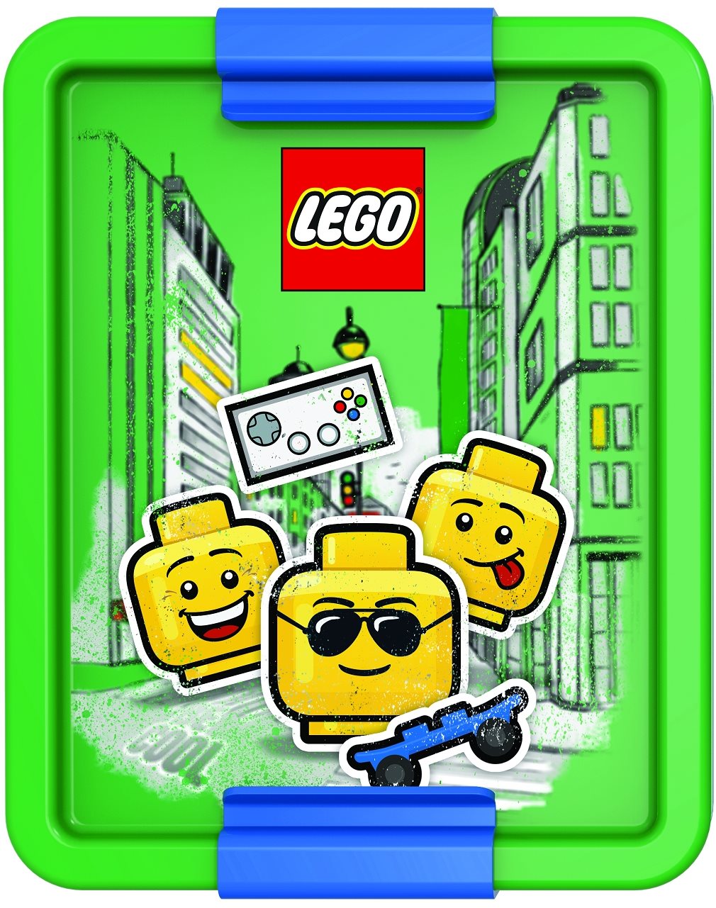 Iconic kék uzsonnás doboz zöld fedéllel - LEGO®