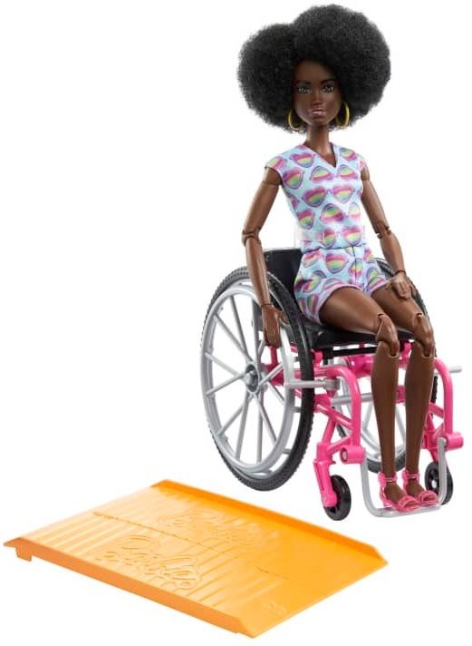 Barbie Modell kerekesszékben Szívecskés overál