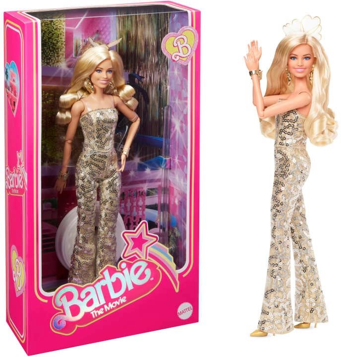 Barbie a Filmbéli csillogó overálban