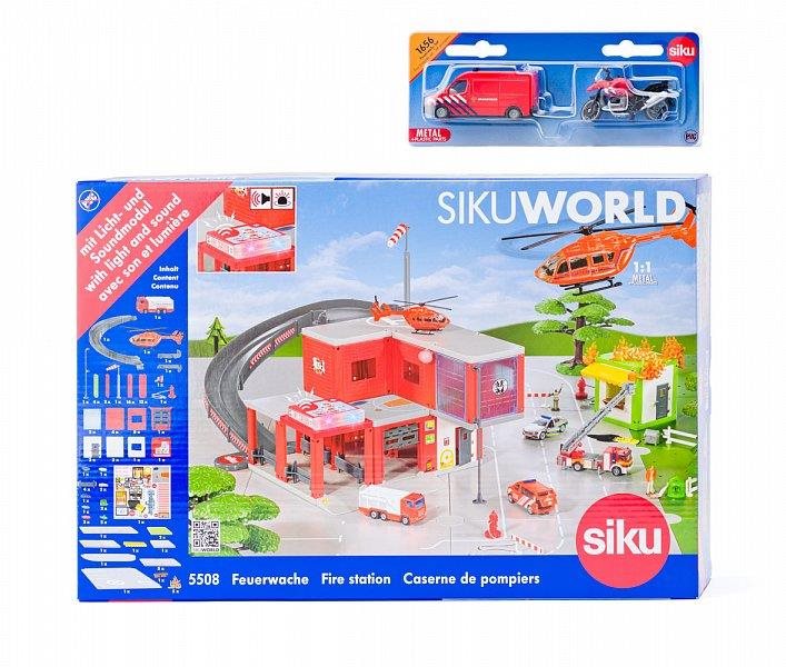 Siku World - tűzoltóállomás tűzoltóautóval