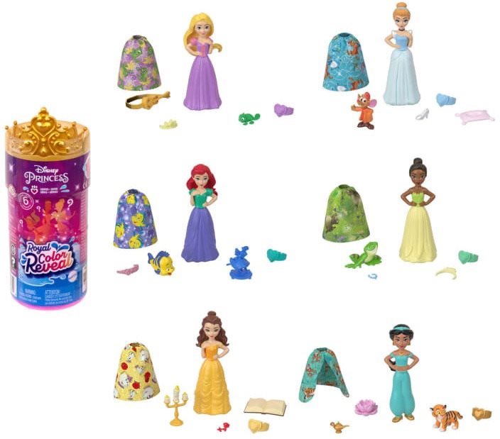 Disney Princess Color Reveal királynő, kicsi baba