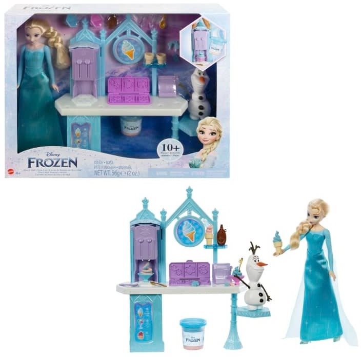 Jégvarázs fagylaltosállvány Elsaval és Olaffal, játékkészlettel