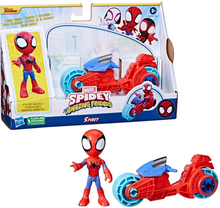 Spider-Man and His Amazing Friends Spider-Man Motorkerékpár és figura 10 cm