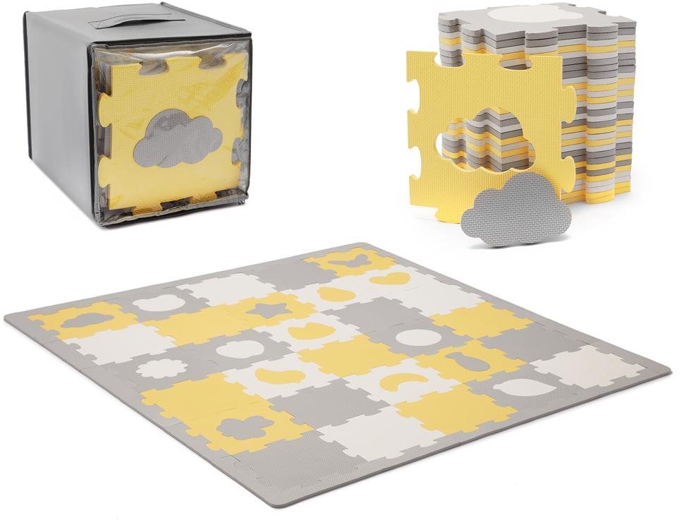 Kinderkraft Select habszivacs puzzle szőnyeg Luno 185 × 165 cm Yellow 30 db